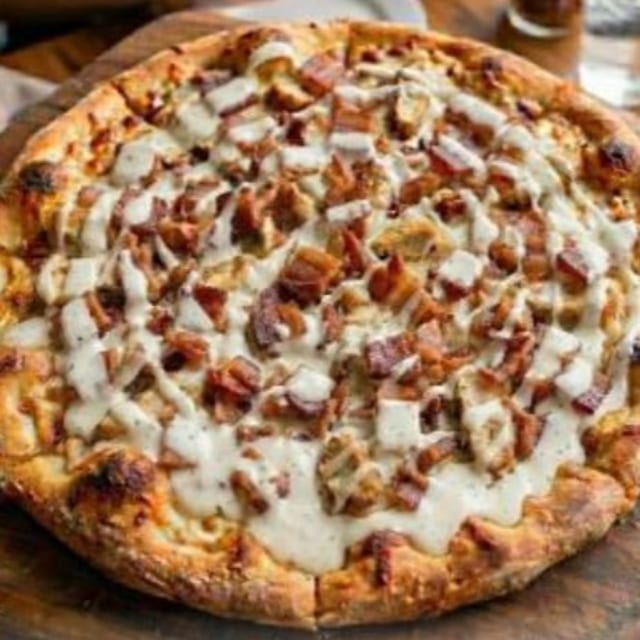 Chicken & Bacon Ranch Pizza.