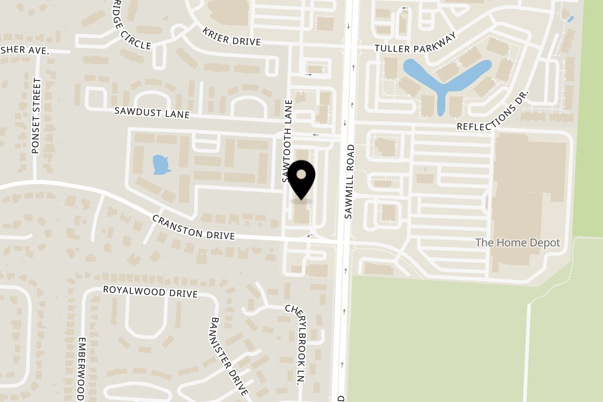 Map showing the location of Halwani’s Pizza & Stromboli Dublin on 5837 Sawmill Rd in Dublin